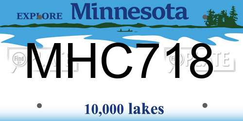 MHC718 Minnesota License Plate