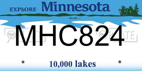 MHC824 Minnesota License Plate