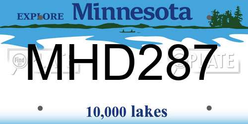 MHD287 Minnesota License Plate