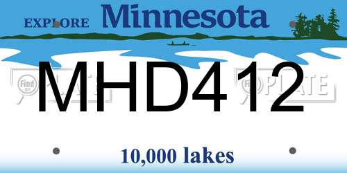 MHD412 Minnesota License Plate