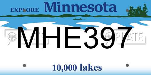 MHE397 Minnesota License Plate