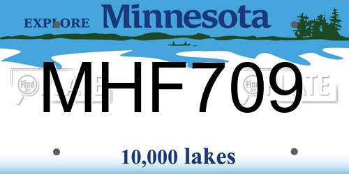 MHF709 Minnesota License Plate
