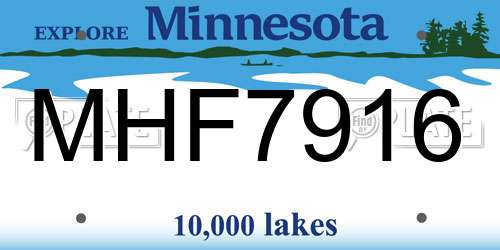 MHF7916 Minnesota License Plate