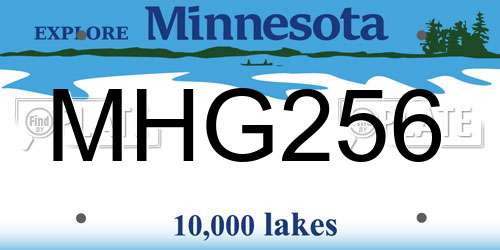 MHG256 Minnesota License Plate