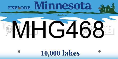 MHG468 Minnesota License Plate