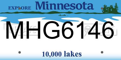MHG6146 Minnesota License Plate