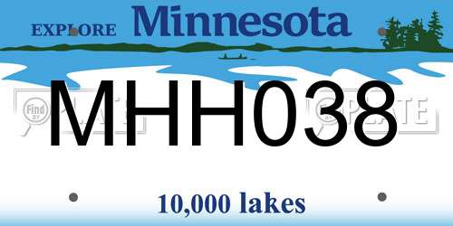 MHH038 Minnesota License Plate