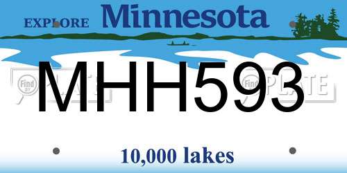 MHH593 Minnesota License Plate