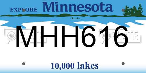 MHH616 Minnesota License Plate