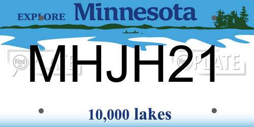 MHJH21 Minnesota License Plate
