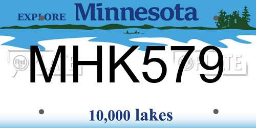 MHK579 Minnesota License Plate