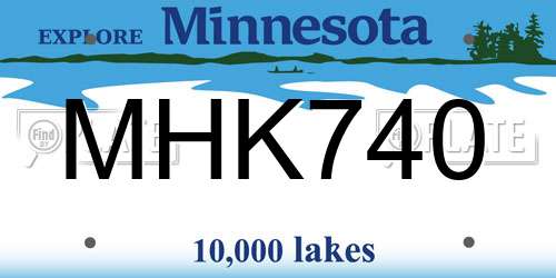 MHK740 Minnesota License Plate