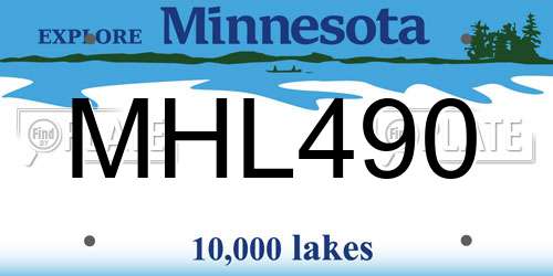 MHL490 Minnesota License Plate