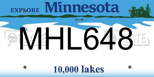 MHL648 Minnesota License Plate