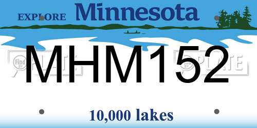 MHM152 Minnesota License Plate