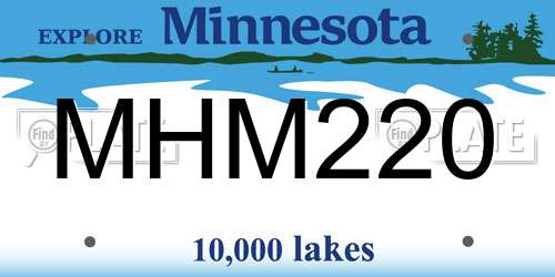 MHM220 Minnesota License Plate