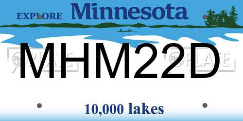 MHM22D Minnesota License Plate