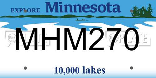 MHM270 Minnesota License Plate