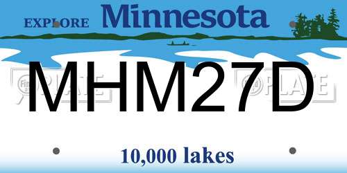 MHM27D Minnesota License Plate