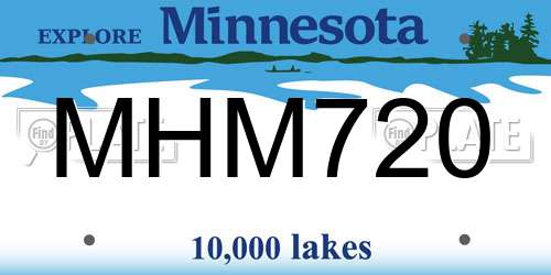 MHM720 Minnesota License Plate
