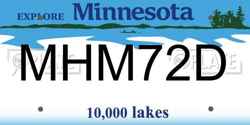 MHM72D Minnesota License Plate