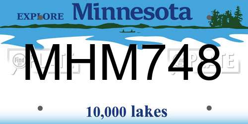 MHM748 Minnesota License Plate