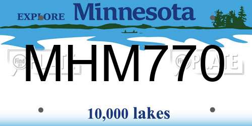 MHM770 Minnesota License Plate