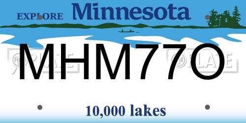 MHM77O Minnesota License Plate