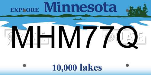 MHM77Q Minnesota License Plate