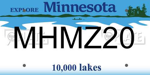 MHMZ20 Minnesota License Plate