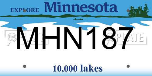 MHN187 Minnesota License Plate