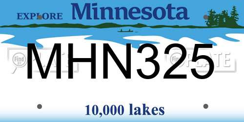 MHN325 Minnesota License Plate
