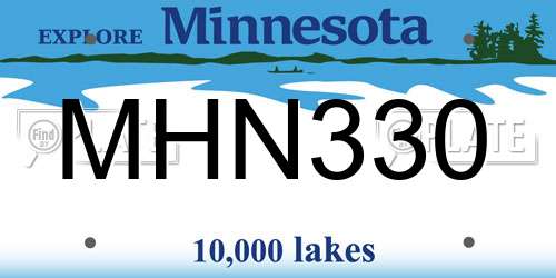 MHN330 Minnesota License Plate