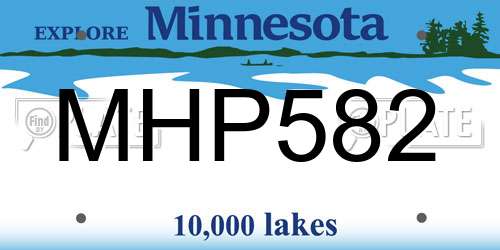 MHP582 Minnesota License Plate