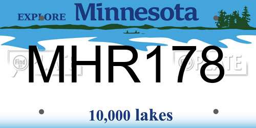 MHR178 Minnesota License Plate