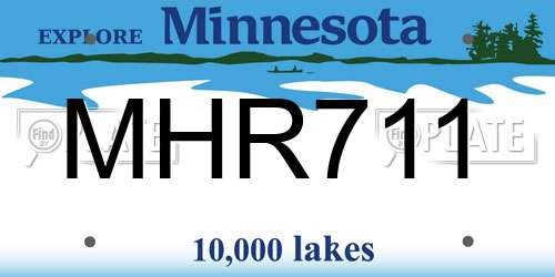 MHR711 Minnesota License Plate