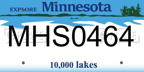 MHS0464 Minnesota License Plate