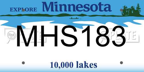 MHS183 Minnesota License Plate