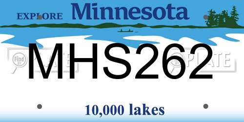 MHS262 Minnesota License Plate
