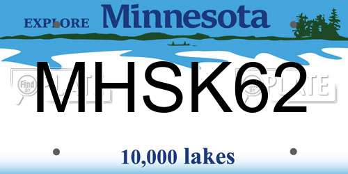 MHSK62 Minnesota License Plate