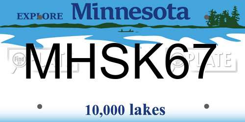 MHSK67 Minnesota License Plate