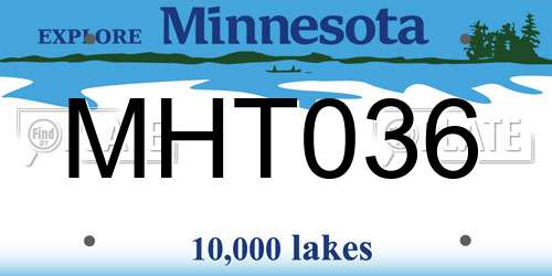 MHT036 Minnesota License Plate