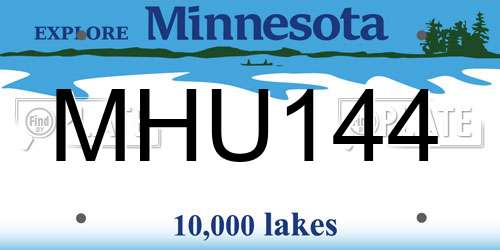 MHU144 Minnesota License Plate