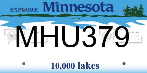MHU379 Minnesota License Plate
