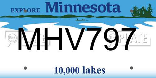 MHV797 Minnesota License Plate