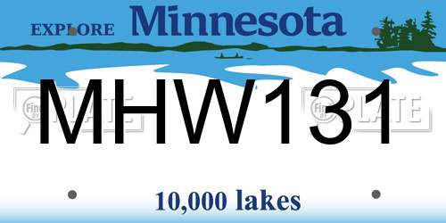 MHW131 Minnesota License Plate