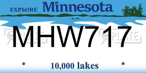 MHW717 Minnesota License Plate