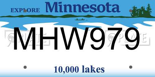 MHW979 Minnesota License Plate
