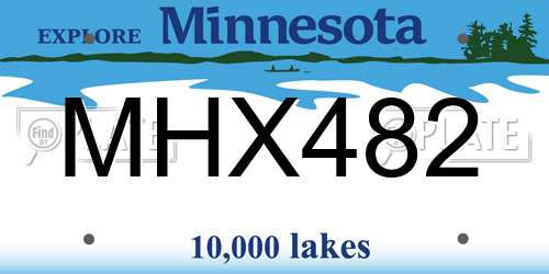 MHX482 Minnesota License Plate