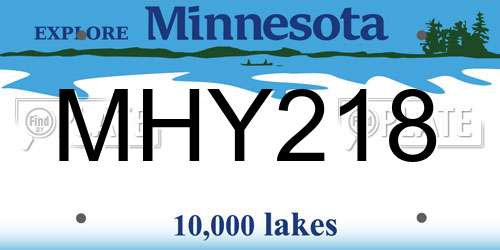 MHY218 Minnesota License Plate